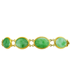 Jade Fancy Link Bracelet in 22K Yellow Gold