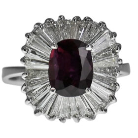 Ruby And Diamond Ballerina Ring, 1.65 Carats