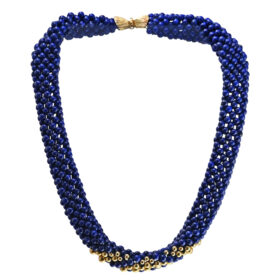 Lapis and Gold Bead Necklace
