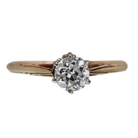Old European Cut Diamond Solitaire, 0.62 Carat