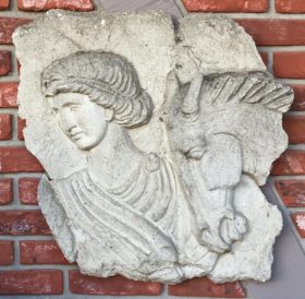 European Sculpted Relief Wall Fragment In Cement