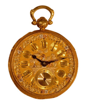 English 18K Tri-Color Gold Dial Pocket Watch