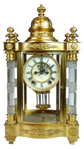 American Ansonia Utopia Cut Glass Crystal Regulator Clock