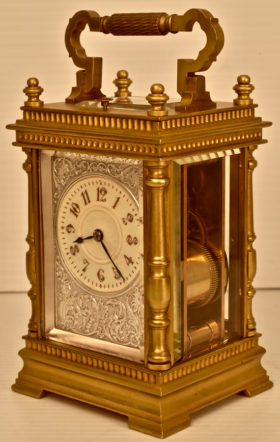 French Carriage Clock in Corinthian Case