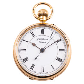 English 18K Yellow Gold J.W. Benson Pocket Watch