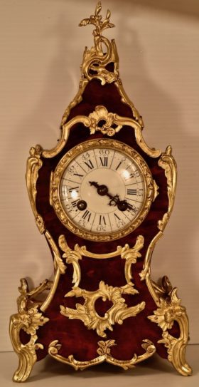 French Boulle Style Mantel Clock