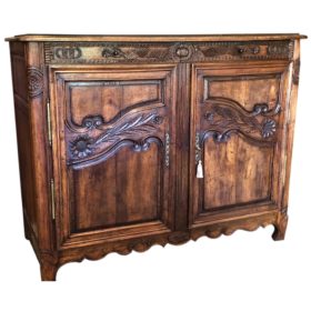 18th Century French Provincial Hand Carved Walnut Buffet