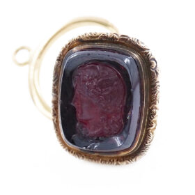 14K Yellow Gold Carnelian Intaglio Watch Fob