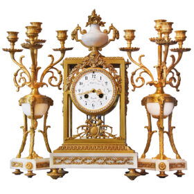 French Neoclassical Crystal Regulator Garniture Set