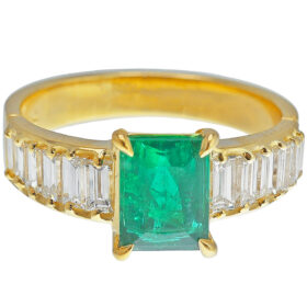 Columbian Emerald and Diamond Ring, 1.50 Carats