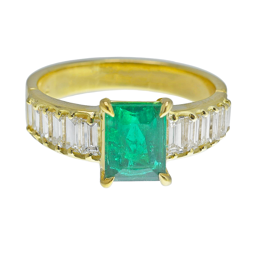 Columbian Emerald and Diamond Ring, 1.50 Carats - Renaissance Antiques