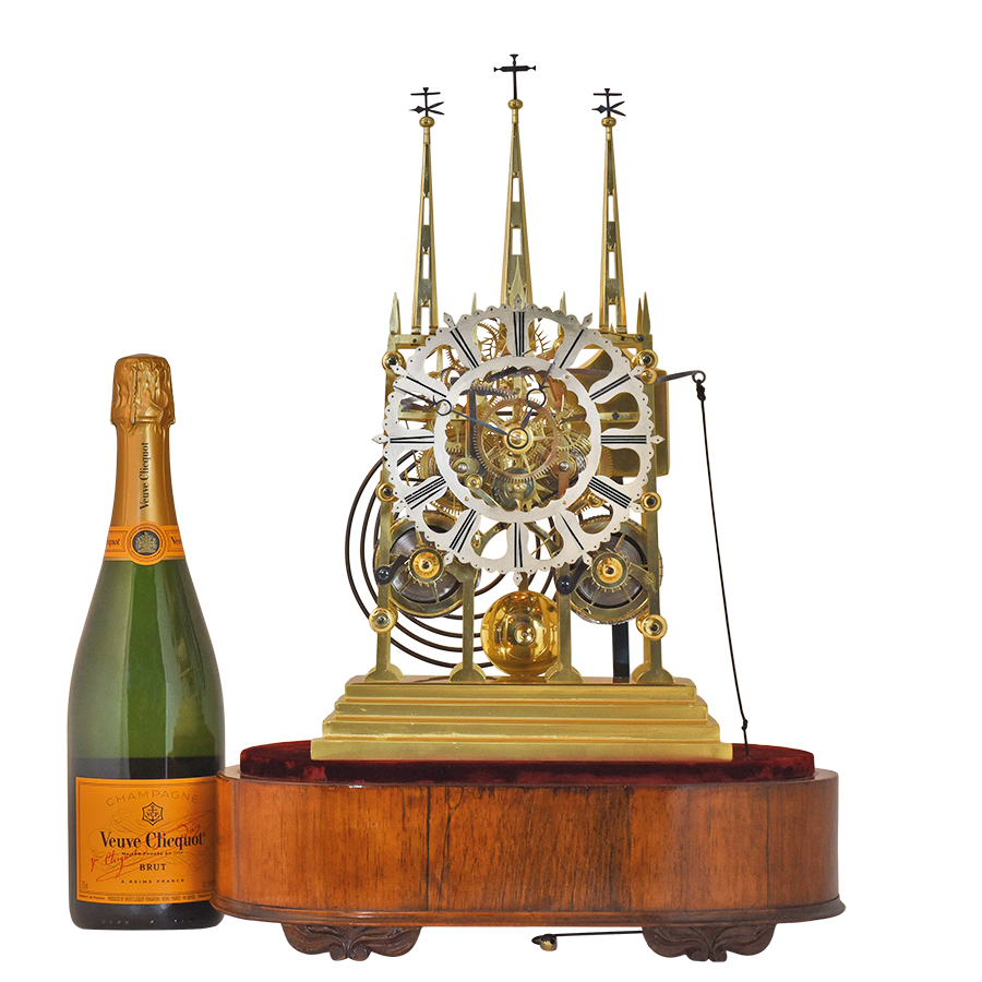 English Litchfield Cathedral Skeleton Clock By Evans Of Hansworth Renaissance Antiques