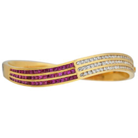 Ruby and Diamond Cuff Bracelet