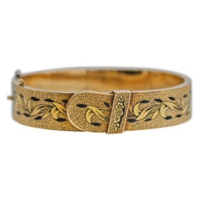 Victorian Taille d'Epargne Hinged Bangle