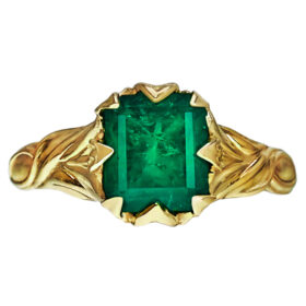 GIA Certified Colombian Emerald Ring in 18K Yellow Gold, 2.29-Carats