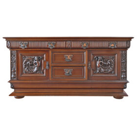 European Hand Carved Walnut Buffet