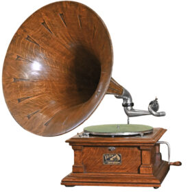 American Victor V 78 RPM Spearpoint Oak Horn Phonograph