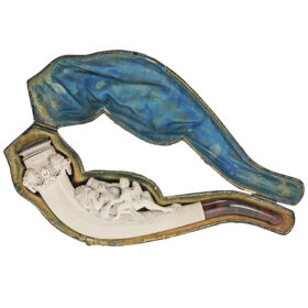 British Intricately Hand Carved Meerschaum Pipe
