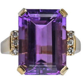 Amethyst & Diamond Ring, 13.97-Carats
