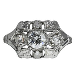 Art Deco Era Diamond Filigree Ring