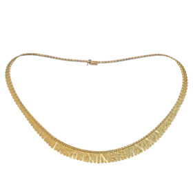 Italian 14K Yellow Gold Scalloped Necklace