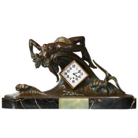 French Art Deco Figural Mantle Clock