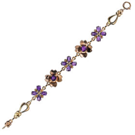 Amethyst Retro Floral Bracelet