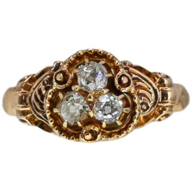 Victorian Three Diamond Ring by Charles Keller & Co. of New York