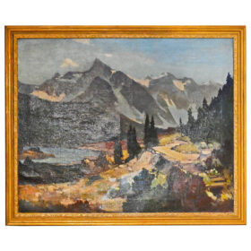 Oil on Canvas, Landscape of Canadian Mountains, by Leonard Richmond