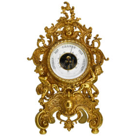 German Cast Brass Easel Barometer