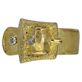 Buckle Ring with Diamond Accents