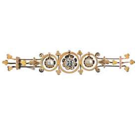Rose Gold Diamond and Pearl Bar Brooch, 1.00-Carat