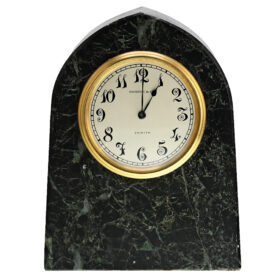 Art Nouveau Marble Desk Clock by Zenith for Shreve & Co.
