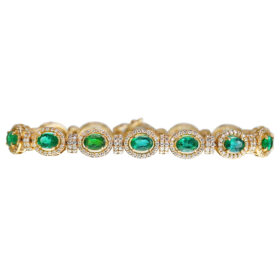 Emerald and Diamond Bracelet, 6.11-Carats