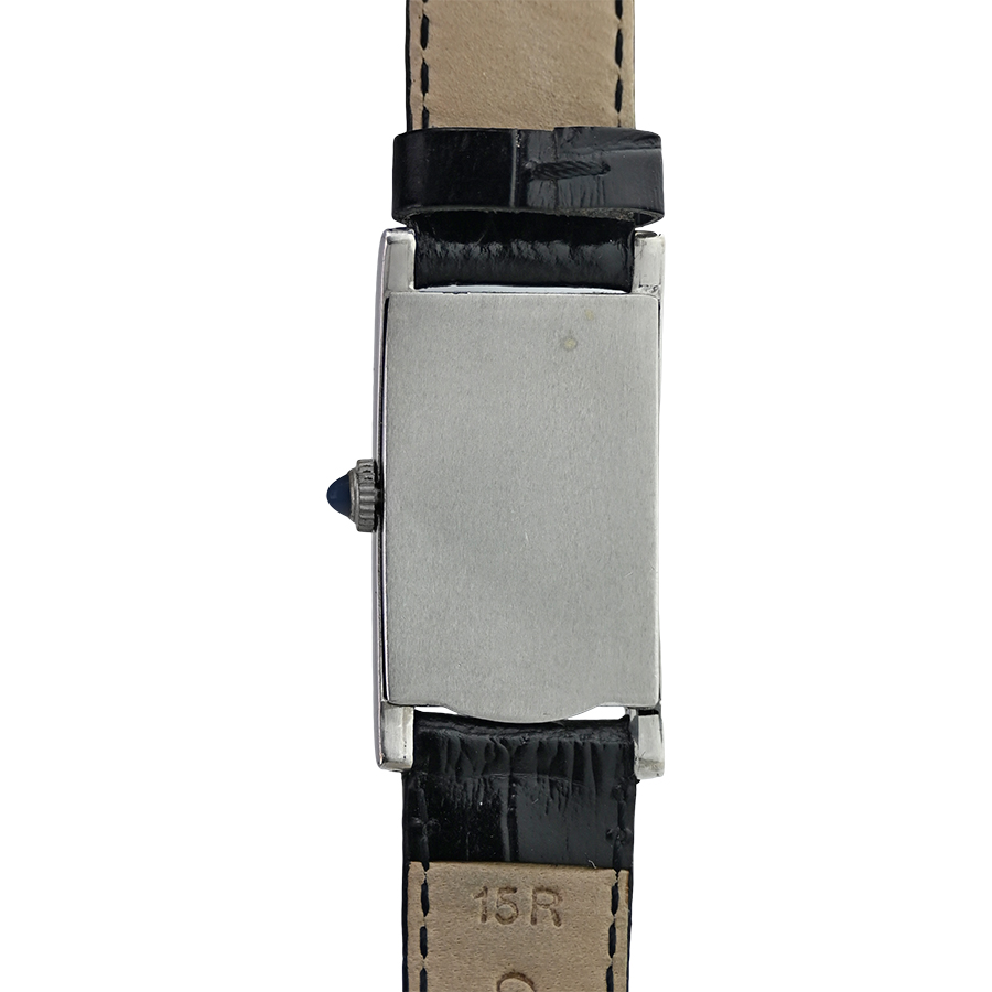 Swiss Platinum Art Deco Tank Style Wristwatch by Tiffany & Co