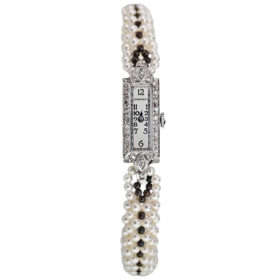 Ladies Art Deco Platinum and Diamond Wristwatch by Longines