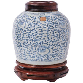 Chinese Blue & White Porcelain Covered Jar