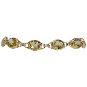 Citrine Link Bracelet in Yellow Gold, 21.6-Carats