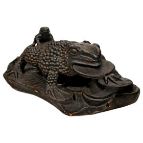 Chinese Carved Wood Money Frog Sculpture