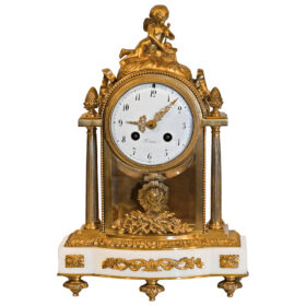 French Regency Style Gilt Bronze Mantel Clock