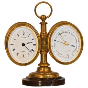 French Compendium Desk Clock & Barometer