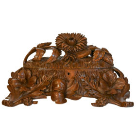 Oval Black Forest Hand Carved Box