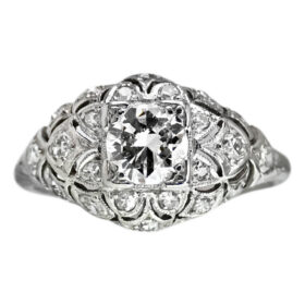 Platinum and Diamond Art Deco Period Ring