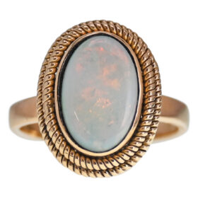 Rope Setting Oval Opal Ring, 1.89-Carats