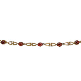 Garnet Cabochon Link Bracelet, 9.03-Carats
