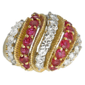 Ruby and Diamond Bombé Ring