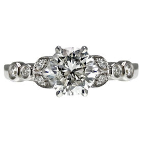 GIA Certified Art Deco Style Engagement Ring, 1.30 Carats