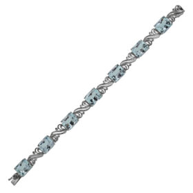 18K White Gold Aquamarine Bracelet, 37.08-Carats