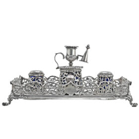 Charles & George Fox Victorian Sterling Silver Ink Stand
