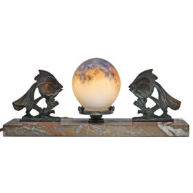 French Novelty Fish Lamp Signed Le Verre Français